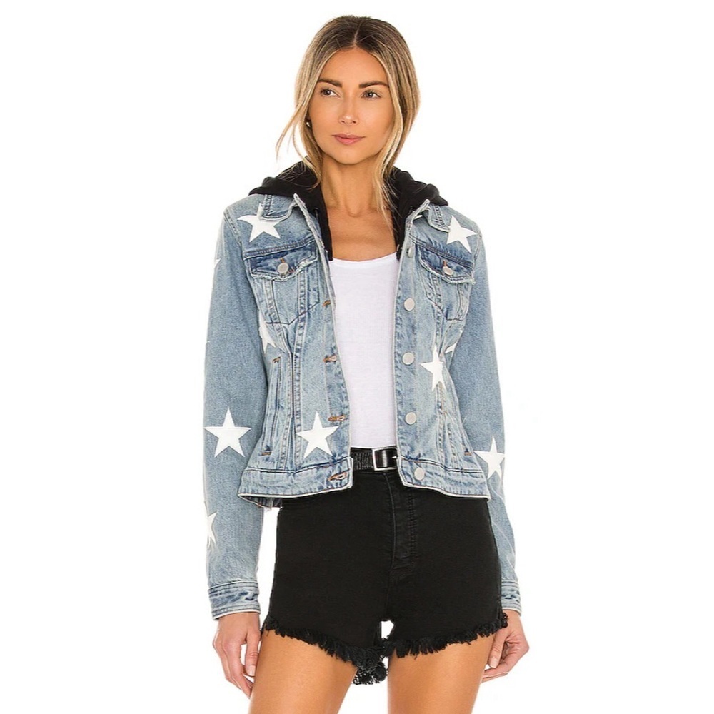 Blank NYC Blue Jean Jacket with White Stars